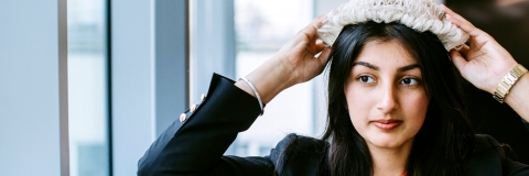 Female student in the school of law