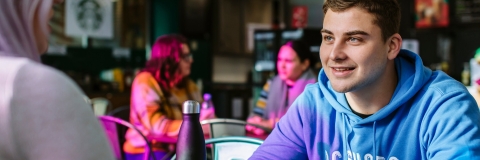 Students talking in the student union