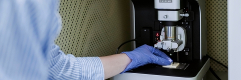 Student operating parts machinery in Technology Facilities