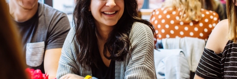Two students at a seminar desk