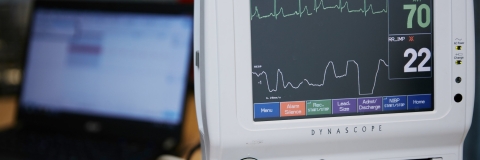 Health monitor showing heart rate