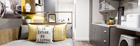 Students chatting at the seafront