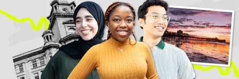 International students and iconic Portsmouth locations collage