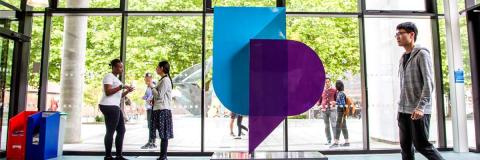 Botswana student working at an editing station