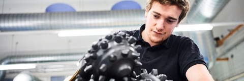 Student in an engineering lab