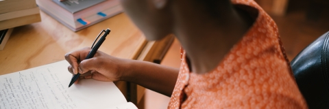 Student writing their personal statement