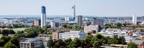 Aerial shot of portsmouth