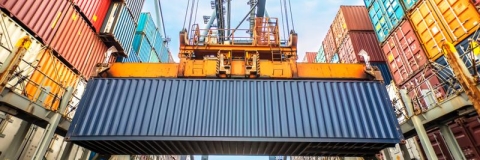 Shipping container in logistics process