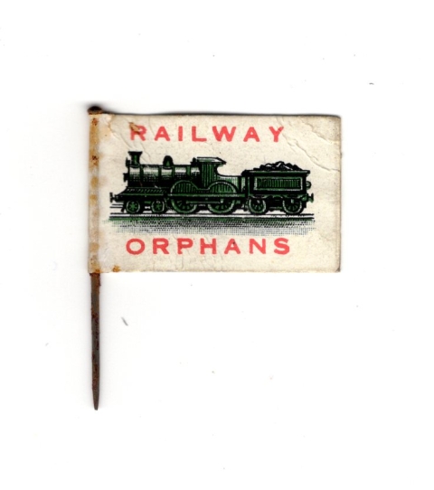 Picture of a flag sold to raise money for the orphan fund. 