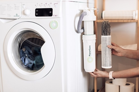 Microfibre filter on a washing machine