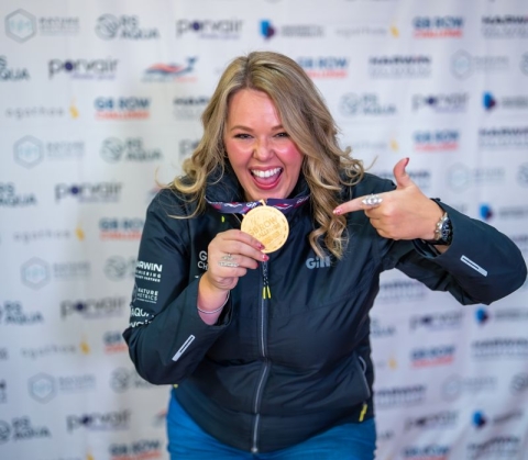 Amy L Wood with gold medal