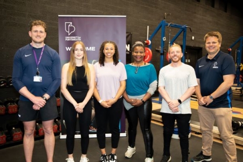 (From left to right) Robert Rowland, Tara-May Morse, Mackenzie Steele, Roni Edwards, Alistar Raddon, Dr Thierry Middleton. © Karen Bornhoft/University of Portsmouth