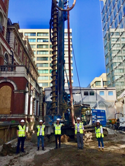 Megan on site with colleagues