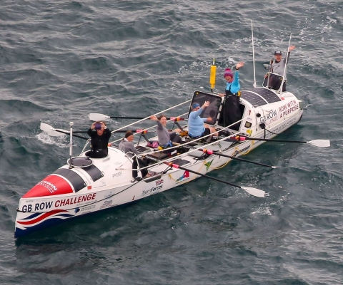 Team Ithaca rowing around Great Britain's coastline