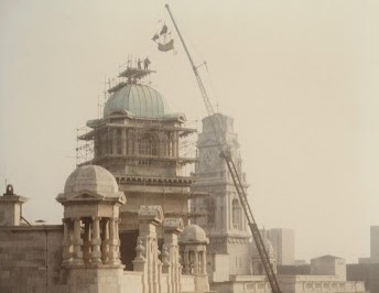 Installing the Park Building weathervane