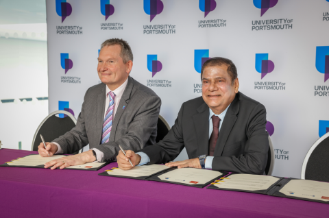 The University of Portsmouth and MAHSA University signing