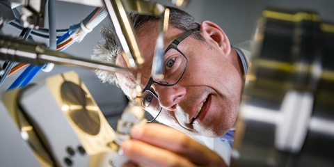 Professor John McGeehan at work in his lab