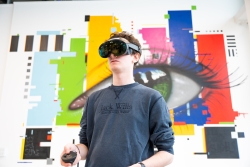 Man wearing VR headset