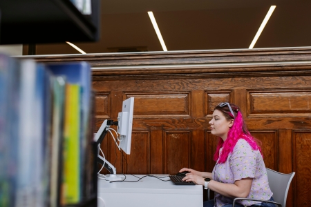 Walthamstow photoshoot - March 2022 Studying using computer