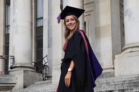 Megan Cato at her graduation from the University of Portsmouth