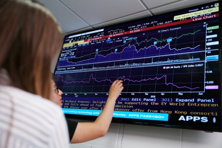 Students using finance software